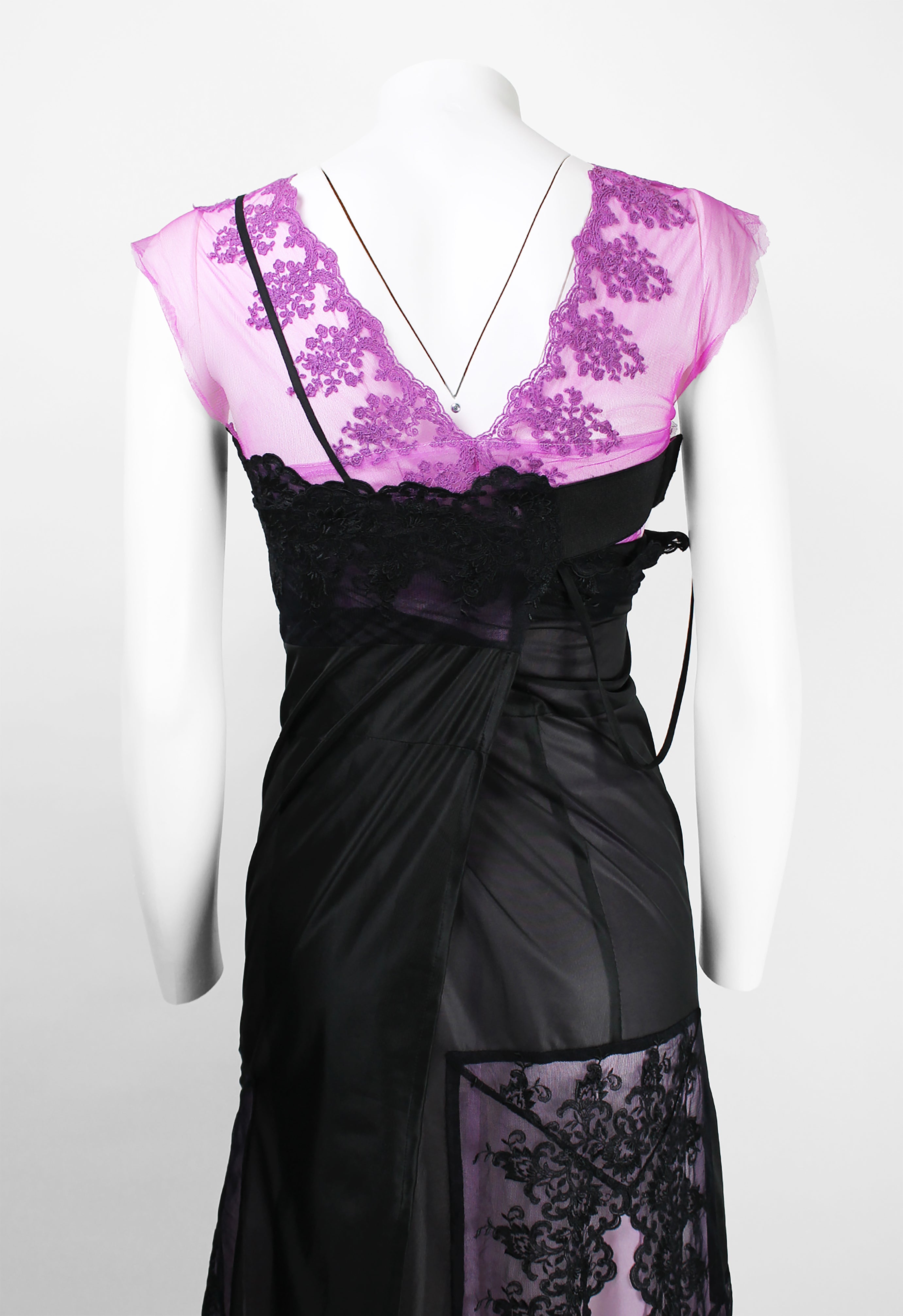 COMME DES GARCONS FW 2001 SHEER LAYERED LACE SLIP DRESS