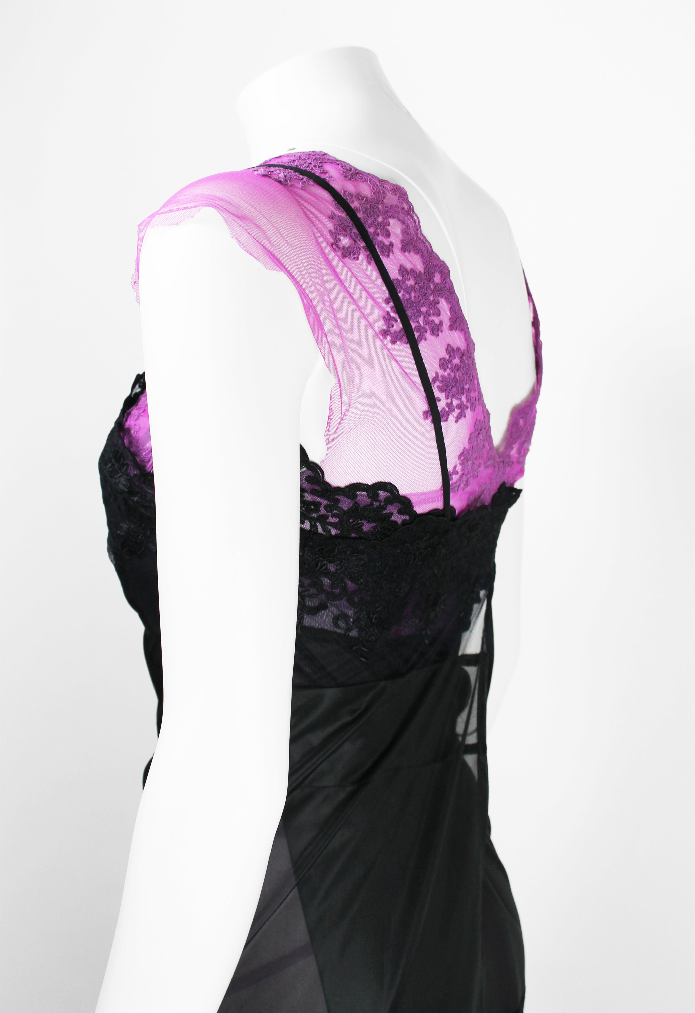 COMME DES GARCONS FW 2001 SHEER LAYERED LACE SLIP DRESS