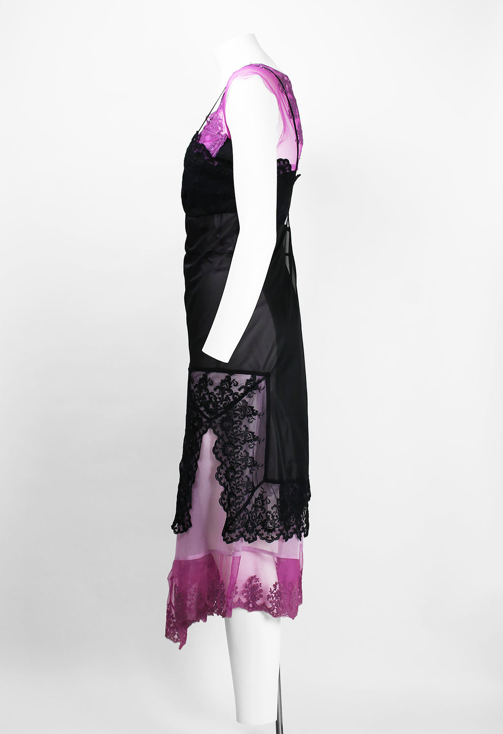 COMME DES GARCONS FW 2001 SHEER LAYERED LACE SLIP DRESS