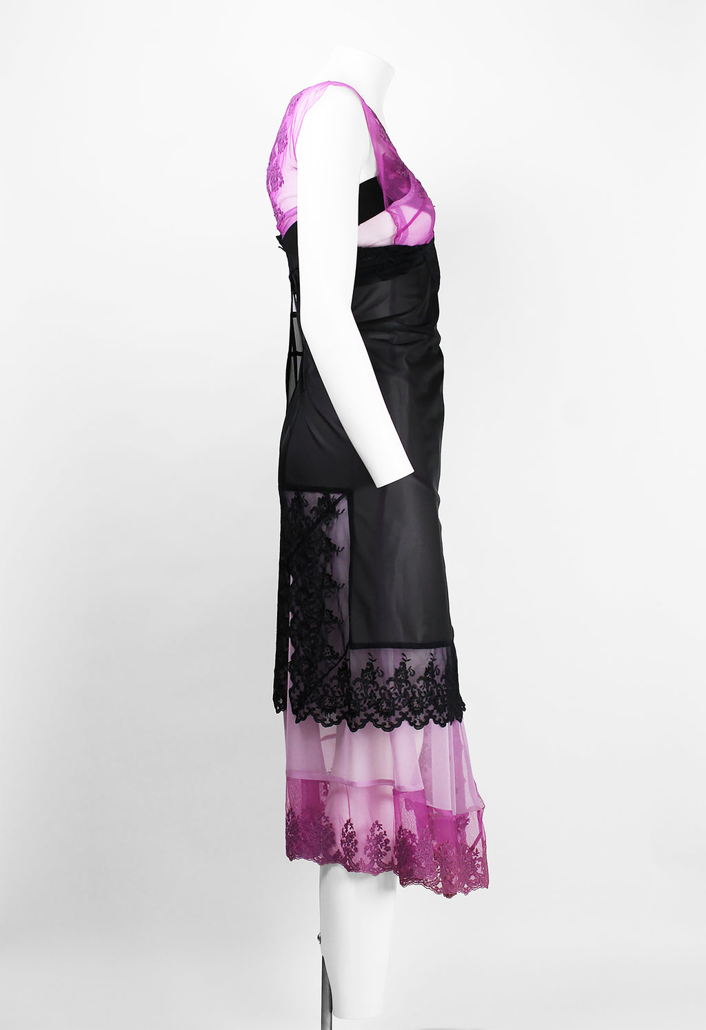 COMME DES GARCONS FW 2001 SHEER LAYERED LACE SLIP DRESS