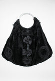 COMME DES GARCONS FW 2005 BROKEN BRIDE EMBELLISHED VELOUR BAG