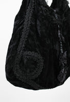 COMME DES GARCONS FW 2005 BROKEN BRIDE EMBELLISHED VELOUR BAG