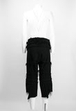 COMME DES GARCONS TAO FW 2008 FRAYED WOOL BUCKLE TROUSERS