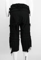 COMME DES GARCONS TAO FW 2008 FRAYED WOOL BUCKLE TROUSERS