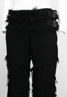 COMME DES GARCONS TAO FW 2008 FRAYED WOOL BUCKLE TROUSERS