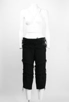 COMME DES GARCONS TAO FW 2008 FRAYED WOOL BUCKLE TROUSERS