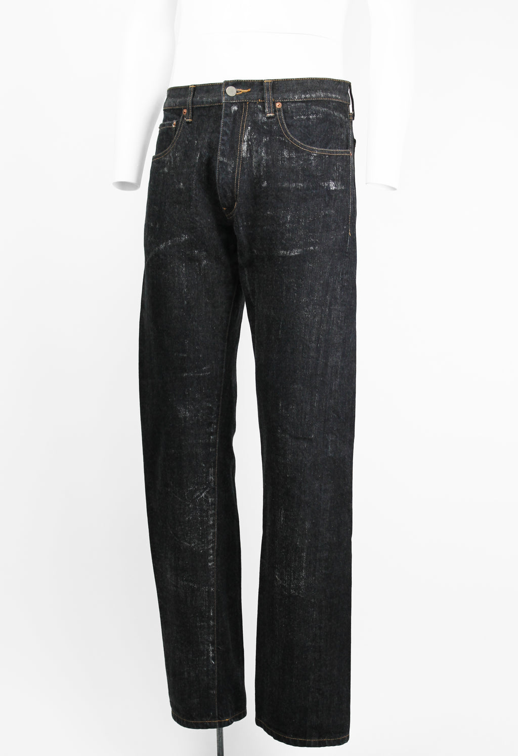 COMME DES GARCONS HOMME 2002 SILVER PAINTED JEANS