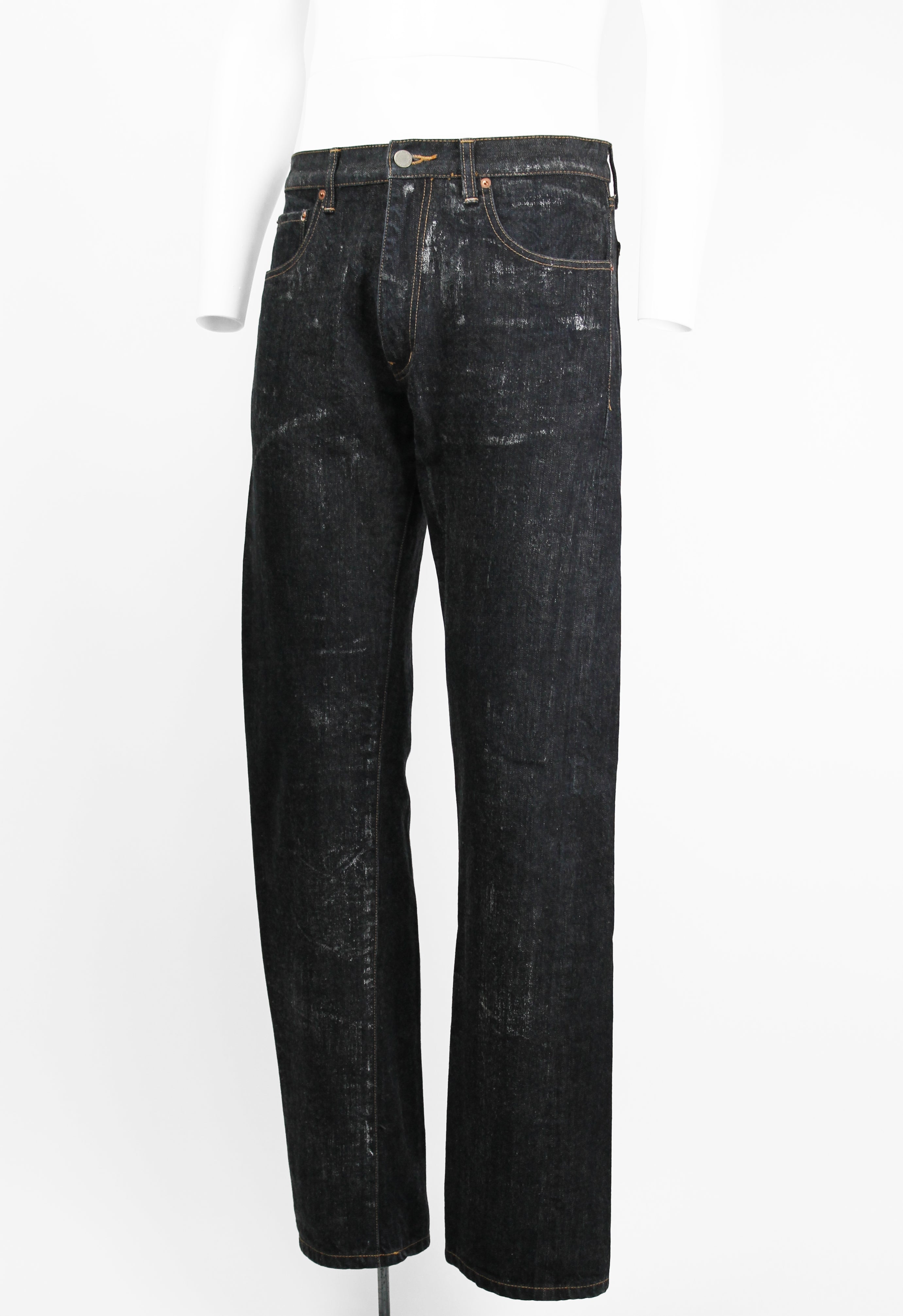 COMME DES GARCONS HOMME 2002 SILVER PAINTED JEANS