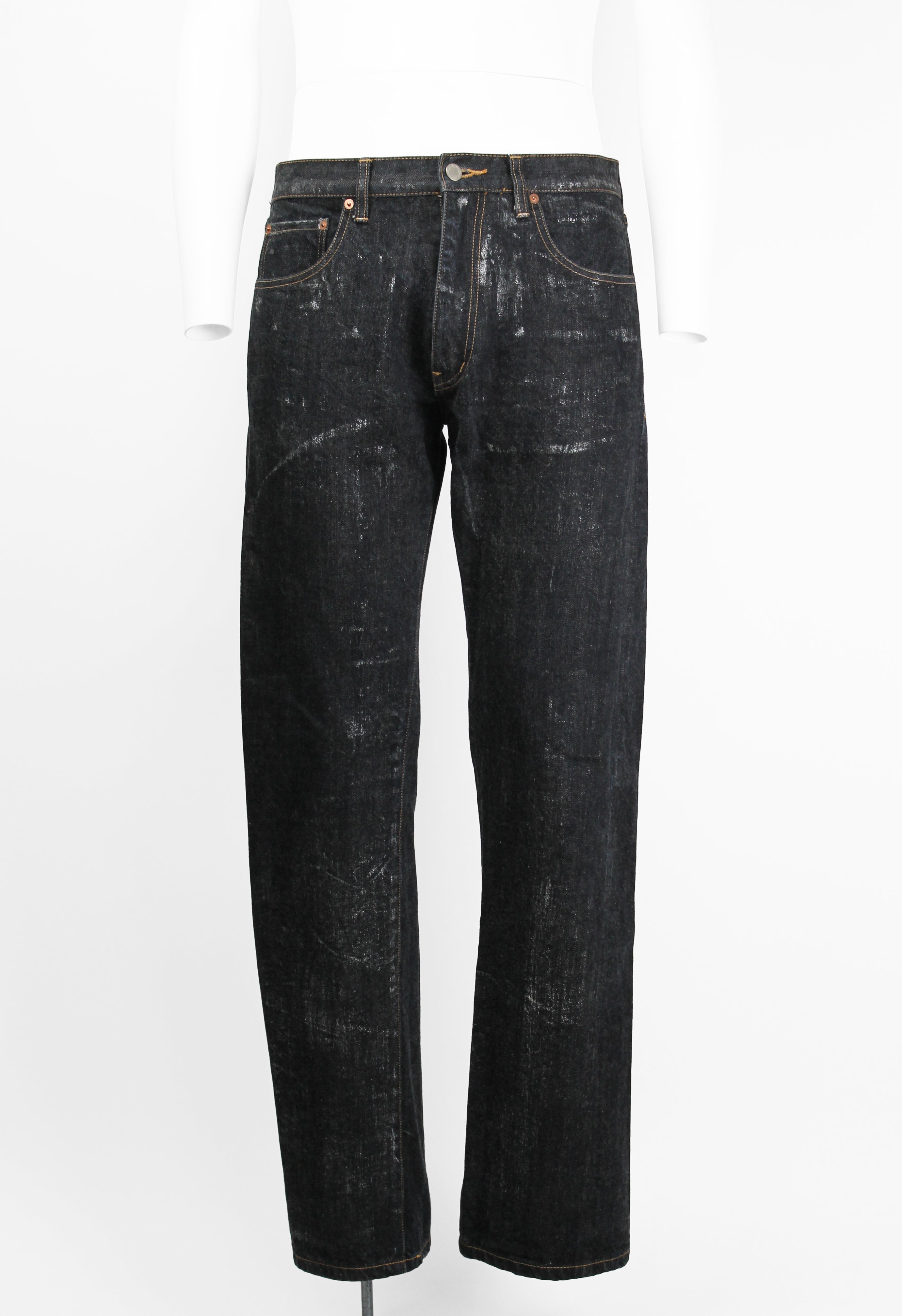 COMME DES GARCONS HOMME 2002 SILVER PAINTED JEANS