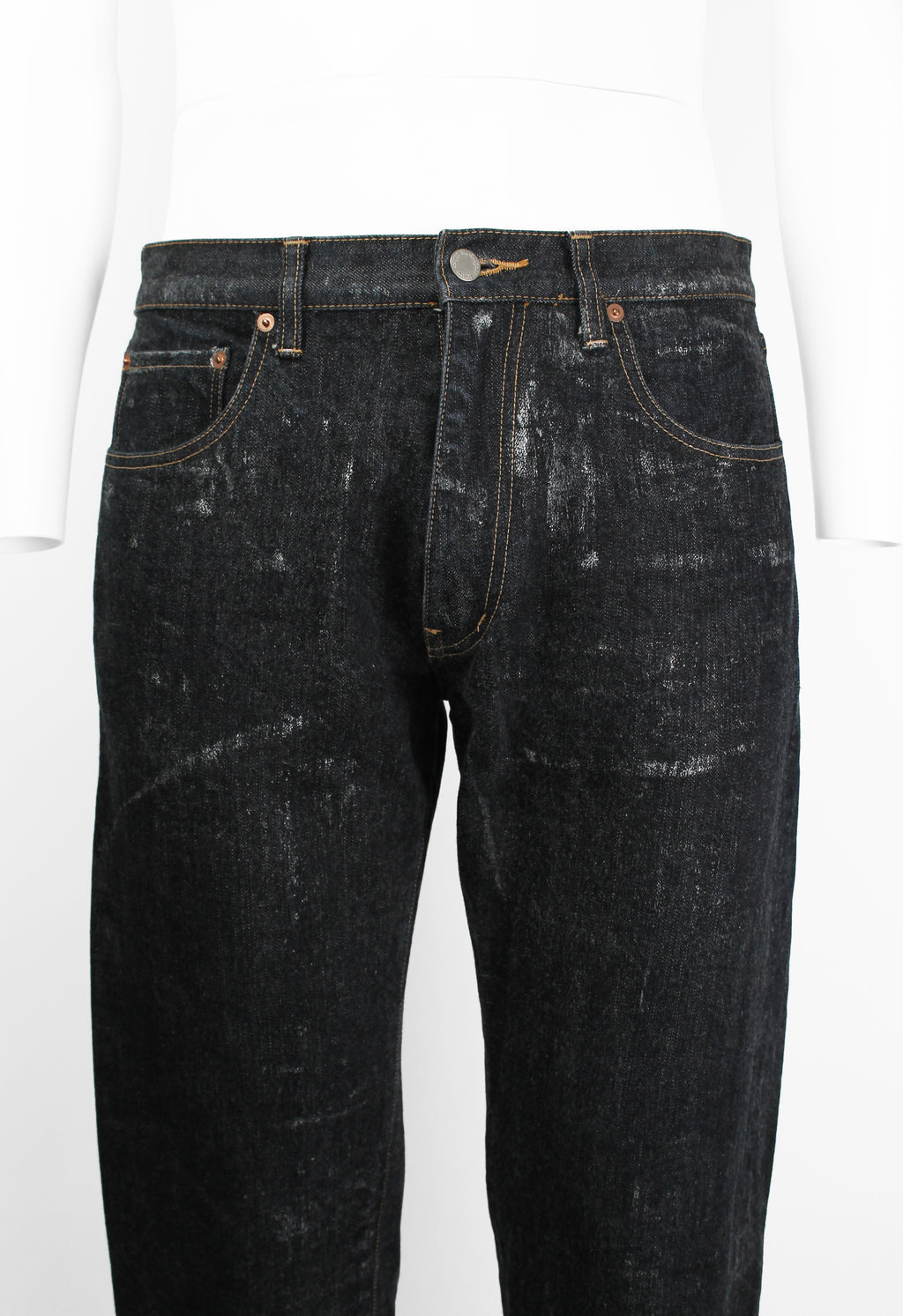 COMME DES GARCONS HOMME 2002 SILVER PAINTED JEANS