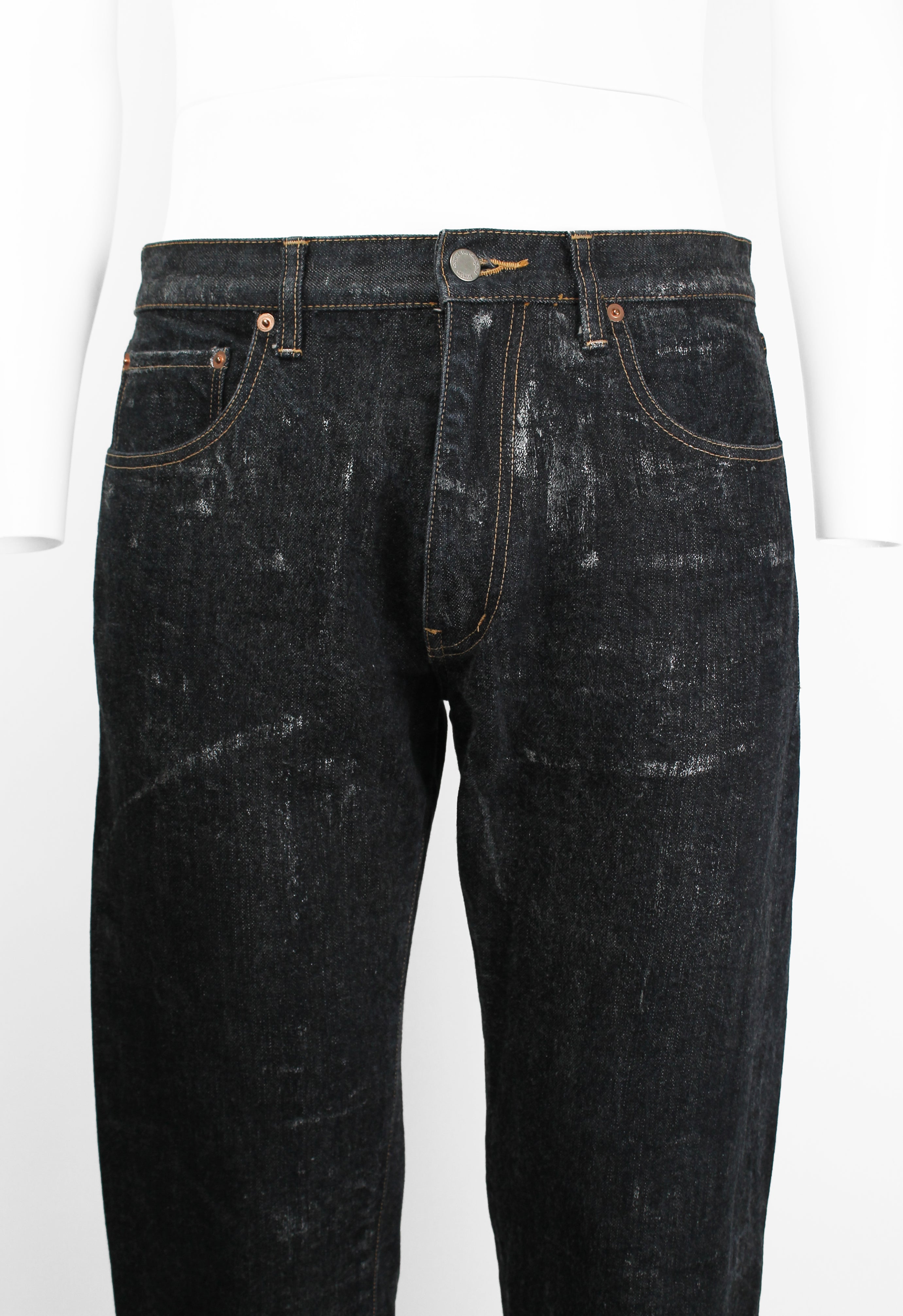 COMME DES GARCONS HOMME 2002 SILVER PAINTED JEANS