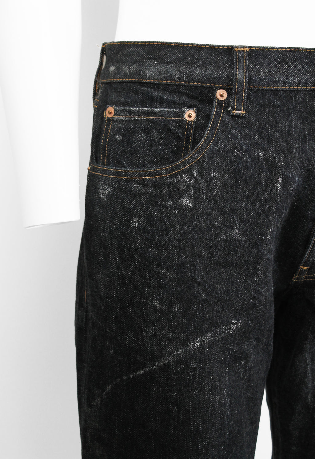 COMME DES GARCONS HOMME 2002 SILVER PAINTED JEANS