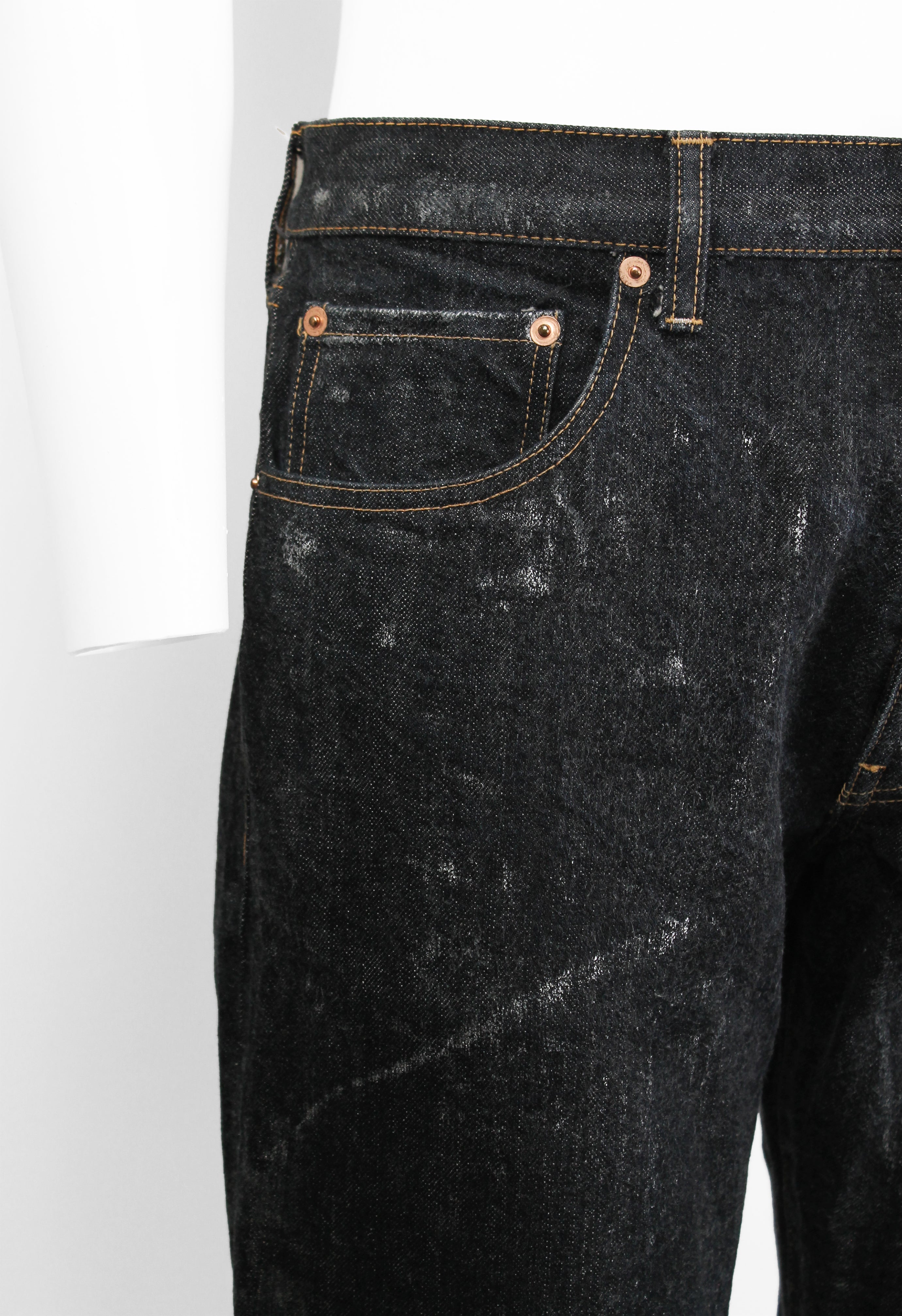 COMME DES GARCONS HOMME 2002 SILVER PAINTED JEANS
