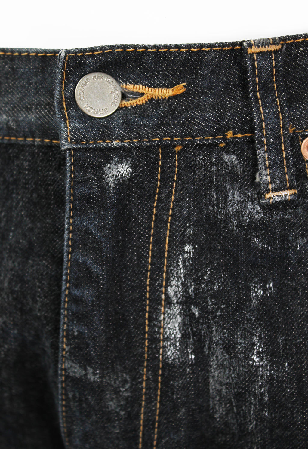 COMME DES GARCONS HOMME 2002 SILVER PAINTED JEANS