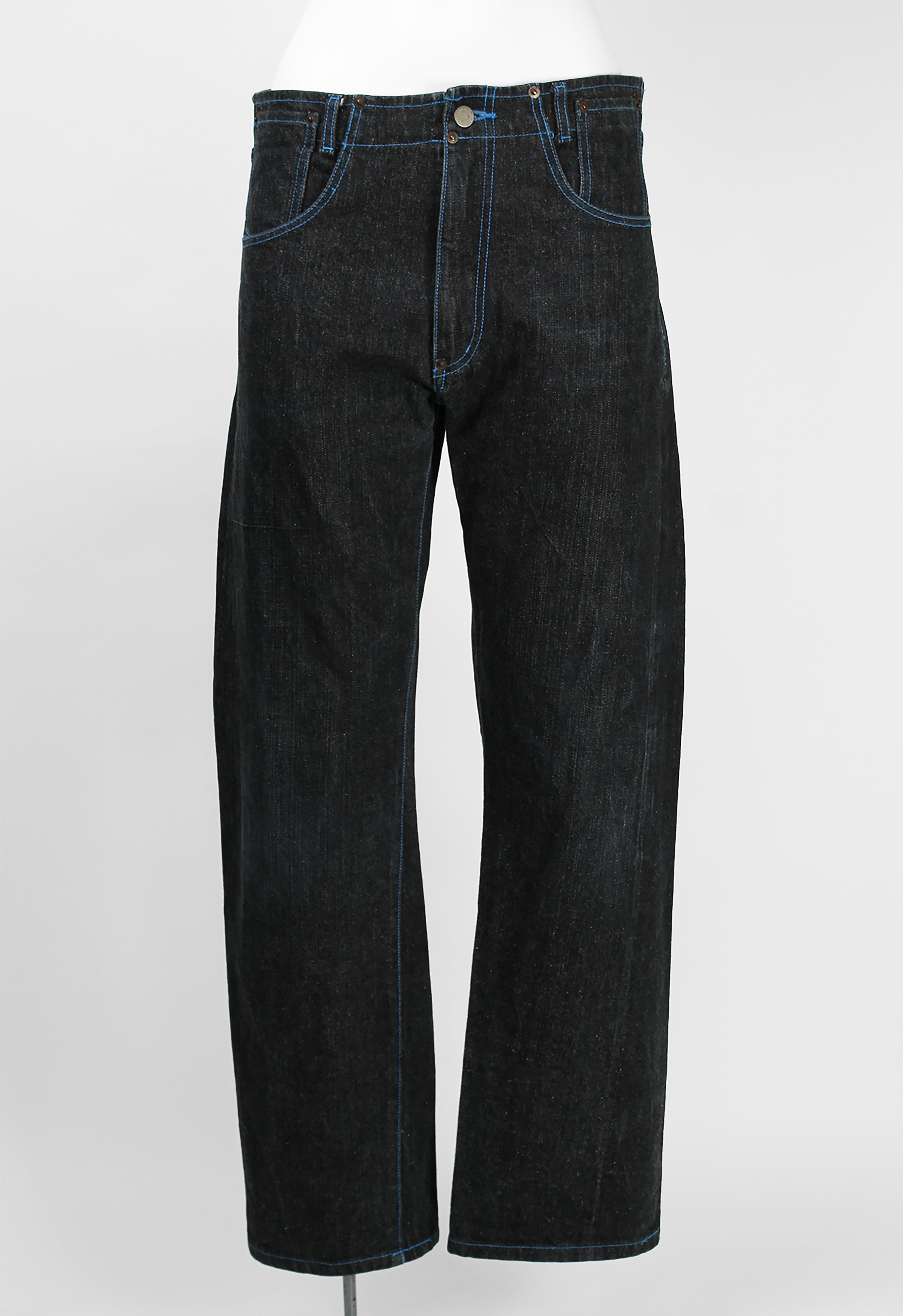 COMME DES GARCONS HOMME 2001 BLUE STITCH DENIM JEANS