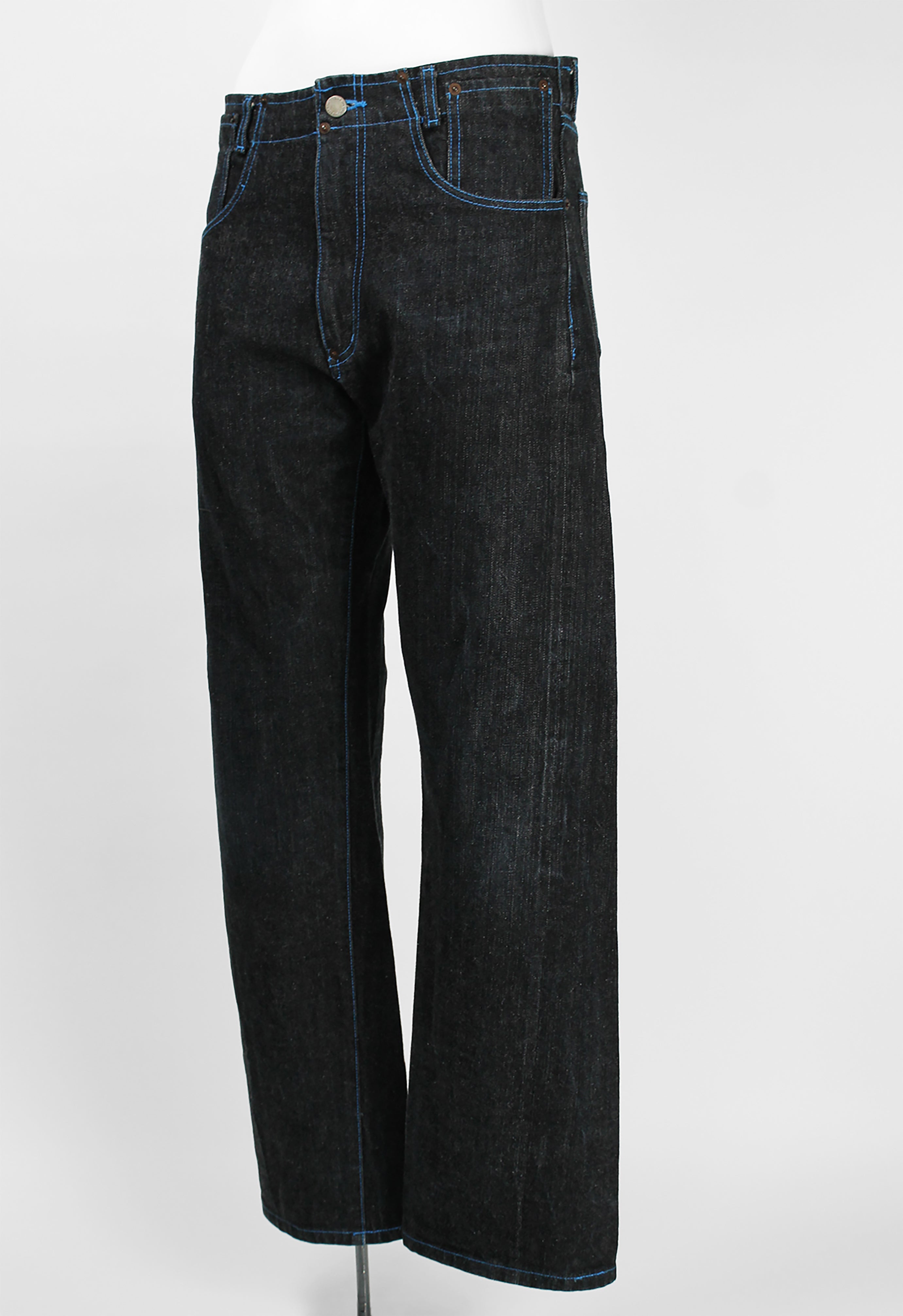 COMME DES GARCONS HOMME 2001 BLUE STITCH DENIM JEANS