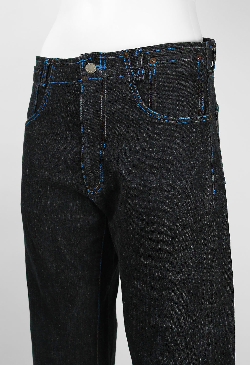 COMME DES GARCONS HOMME 2001 BLUE STITCH DENIM JEANS
