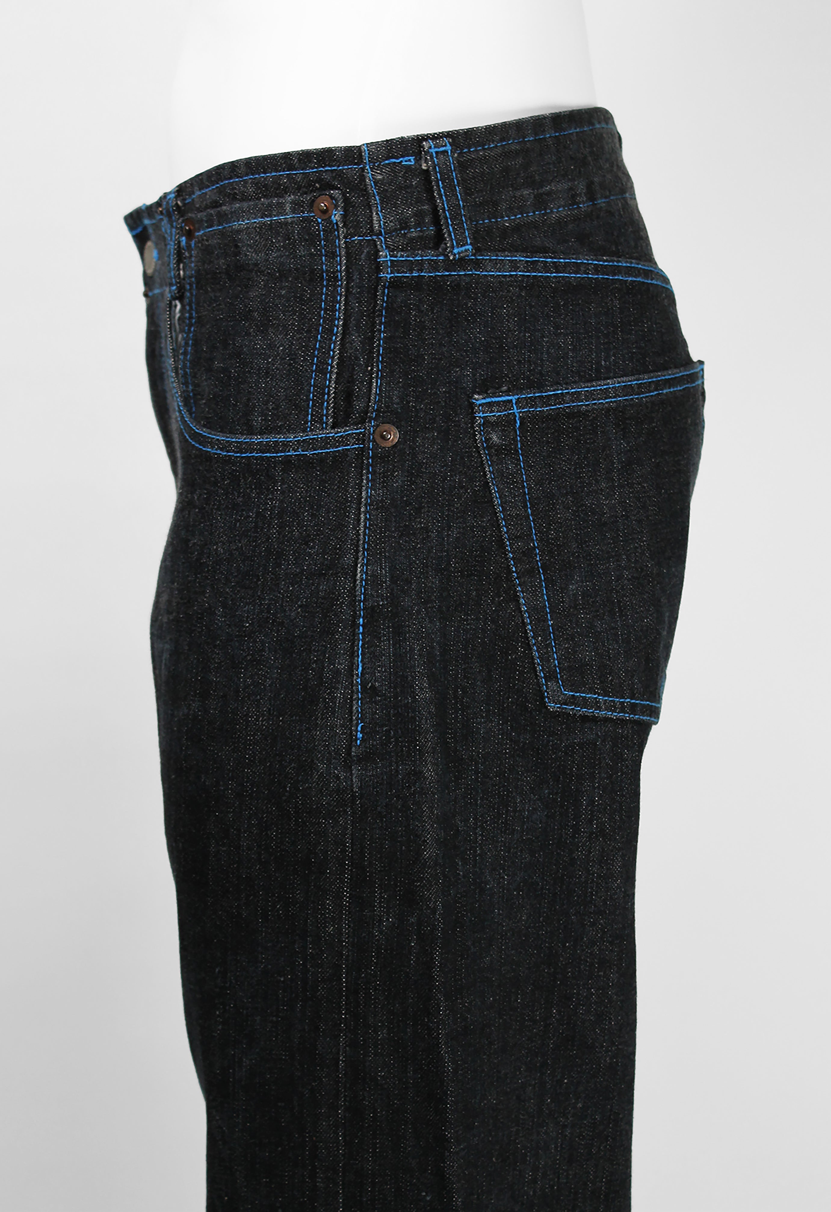 COMME DES GARCONS HOMME 2001 BLUE STITCH DENIM JEANS