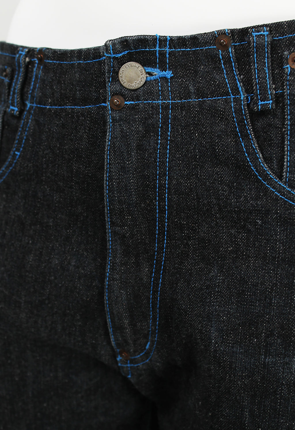 COMME DES GARCONS HOMME 2001 BLUE STITCH DENIM JEANS