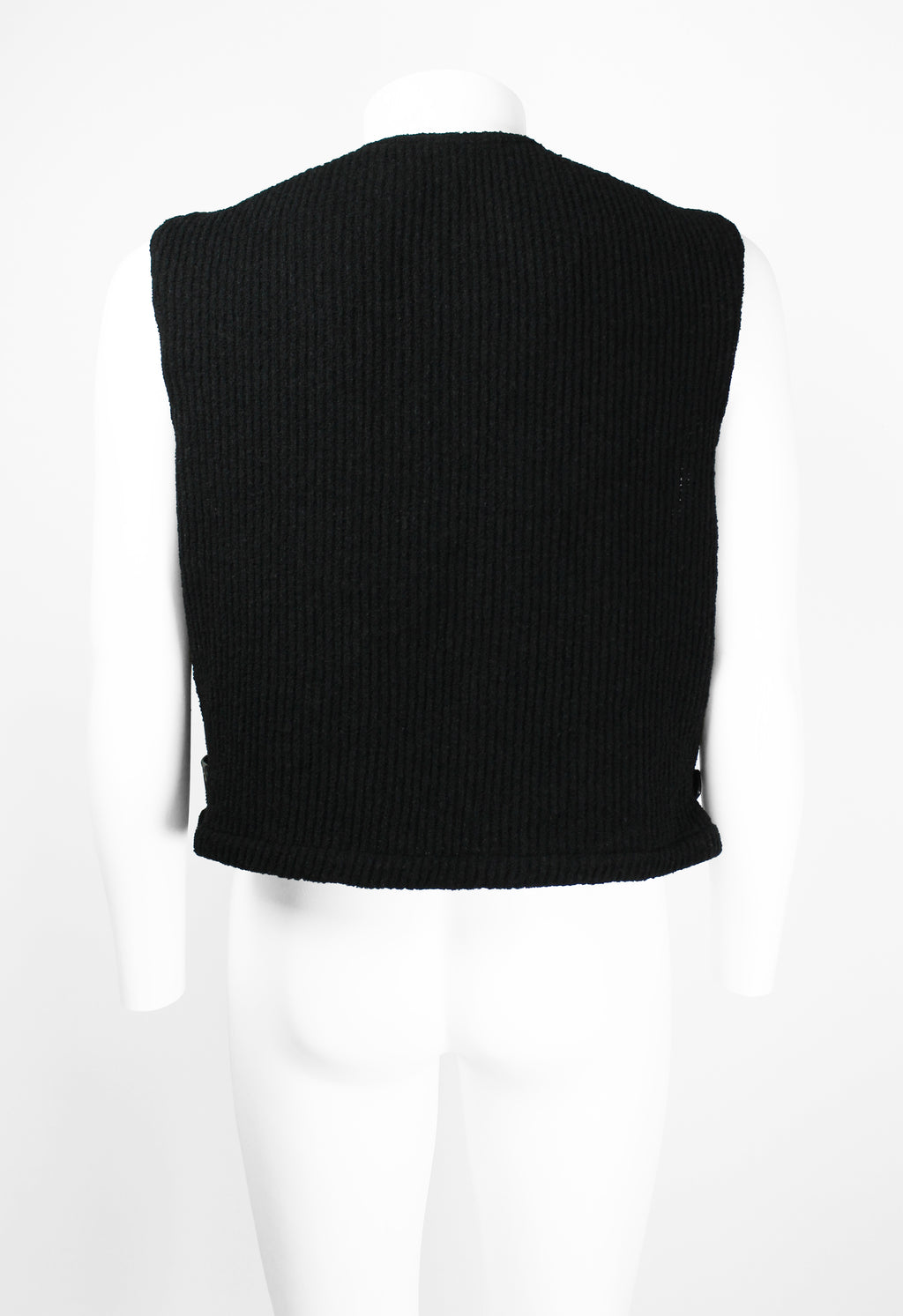 COMME DES GARCONS HOMME 1990'S LEATHER AND KNIT WAISTCOAT