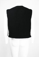COMME DES GARCONS HOMME 1990'S LEATHER AND KNIT WAISTCOAT