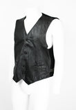 COMME DES GARCONS HOMME 1990'S LEATHER AND KNIT WAISTCOAT