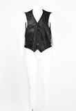 COMME DES GARCONS HOMME 1990'S LEATHER AND KNIT WAISTCOAT
