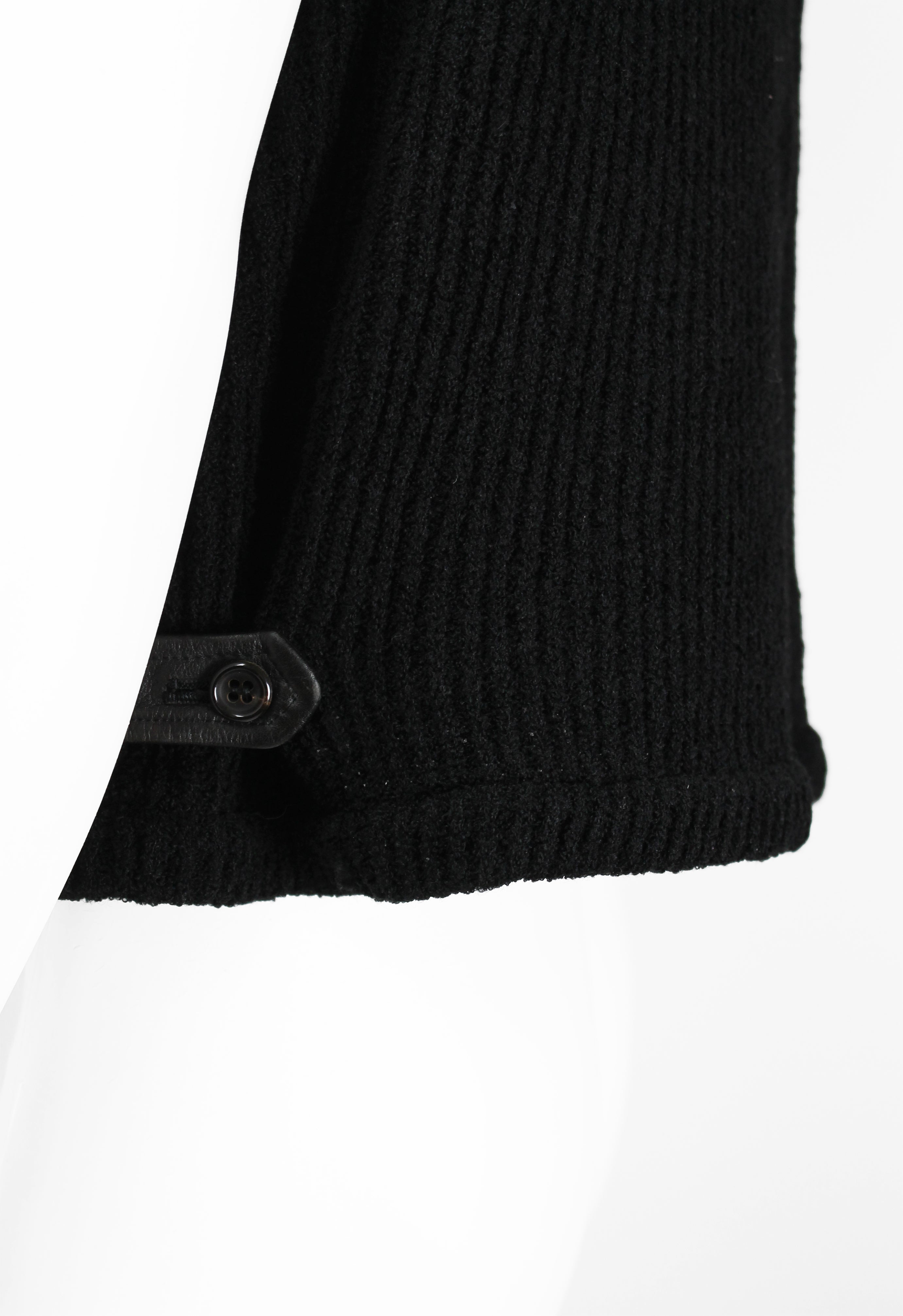 COMME DES GARCONS HOMME 1990'S LEATHER AND KNIT WAISTCOAT
