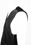 COMME DES GARCONS HOMME 1990'S LEATHER AND KNIT WAISTCOAT