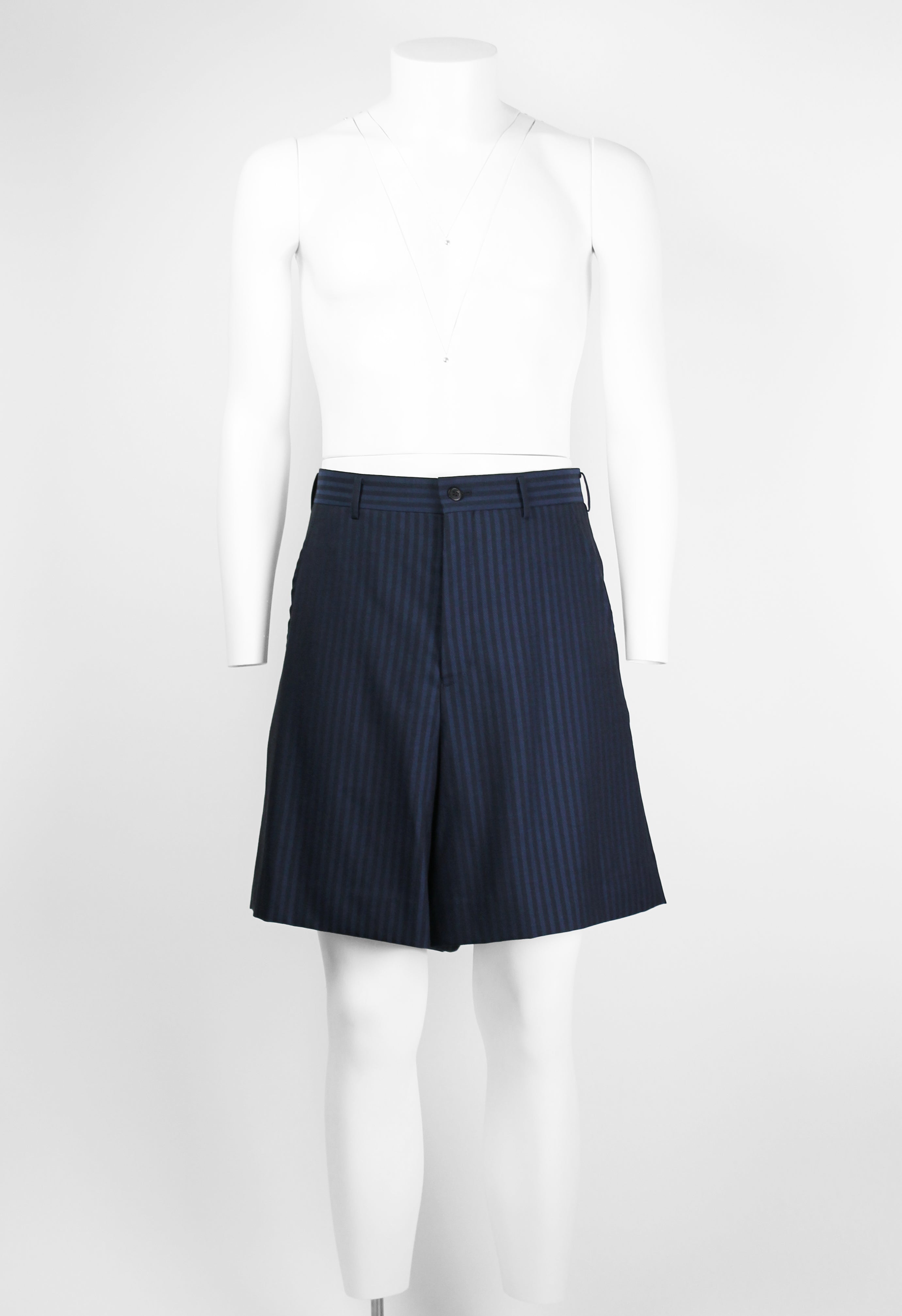 COMME DES GARCONS HOMME PLUS FW 2015 STRIPED WIDE SHORTS
