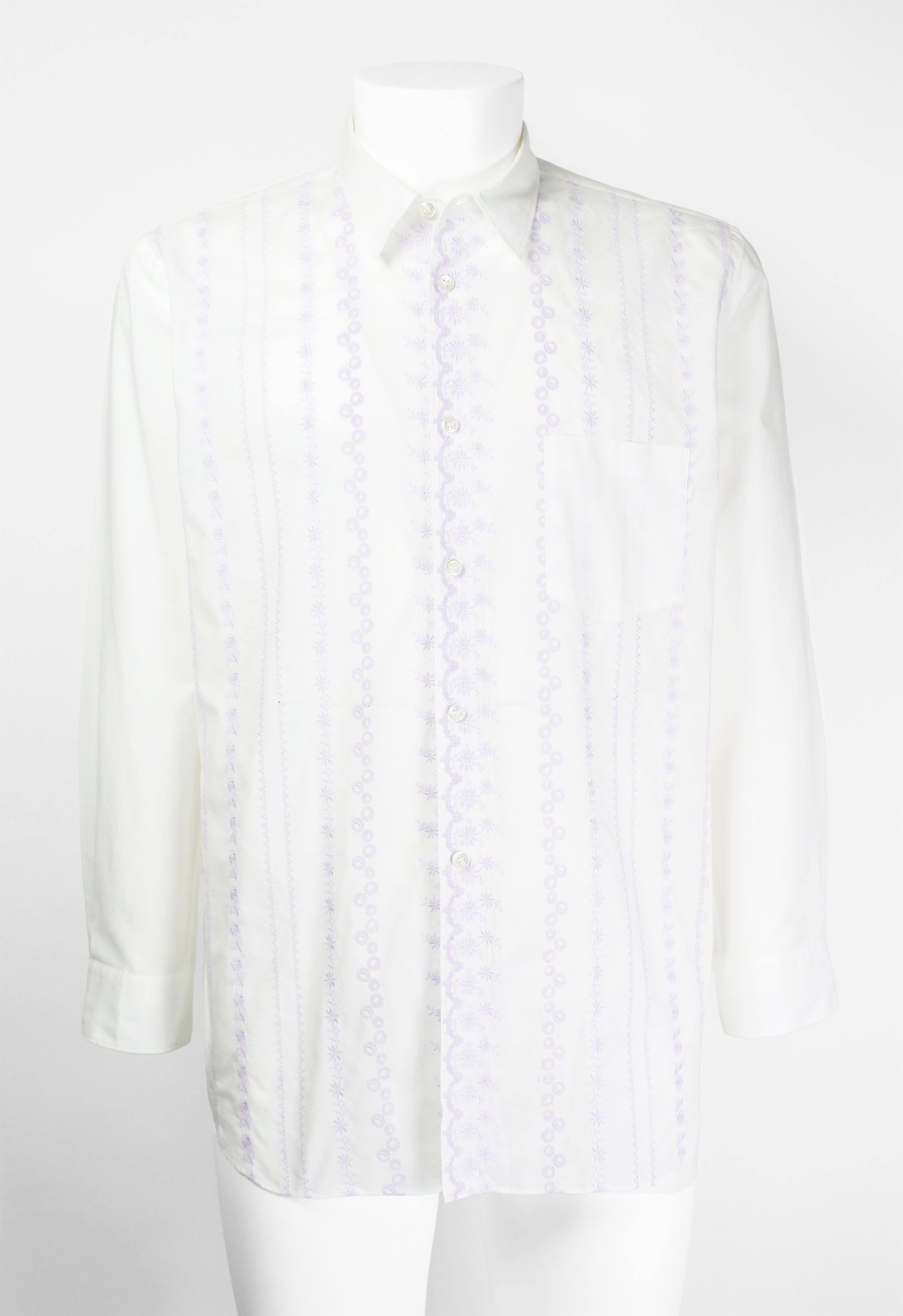 COMME DES GARCONS SS 1994 EBROIDERED FLOWER SHIRT