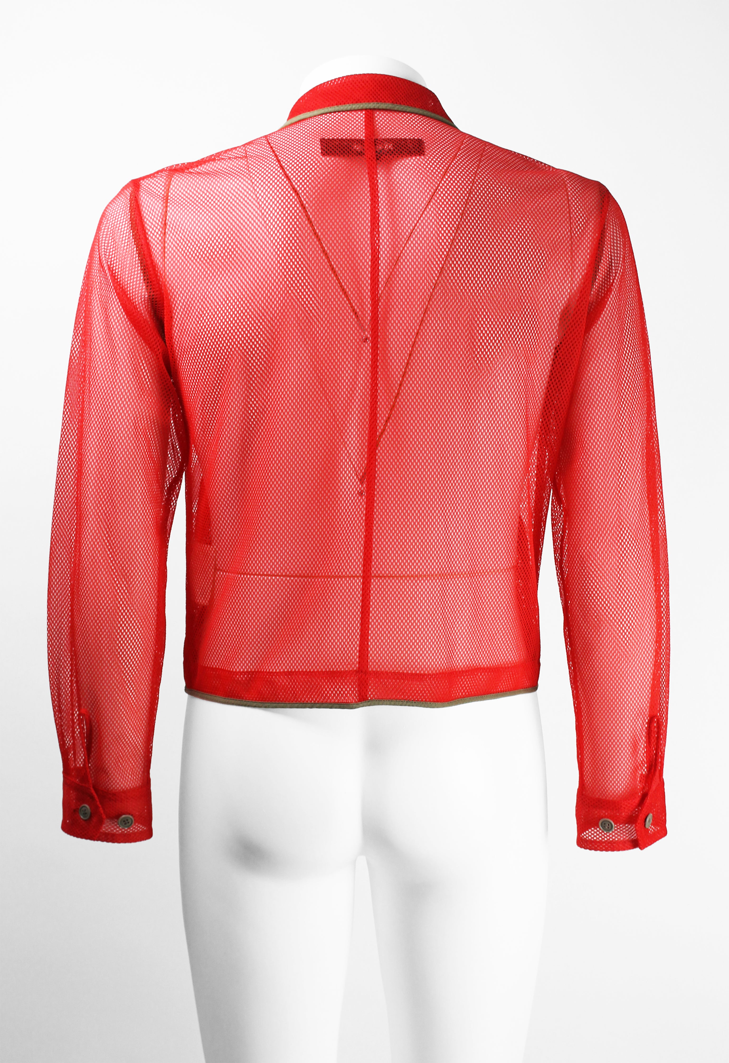 COMME DES GARCONS HOMME PLUS SS 1996 RED MESH JACKET