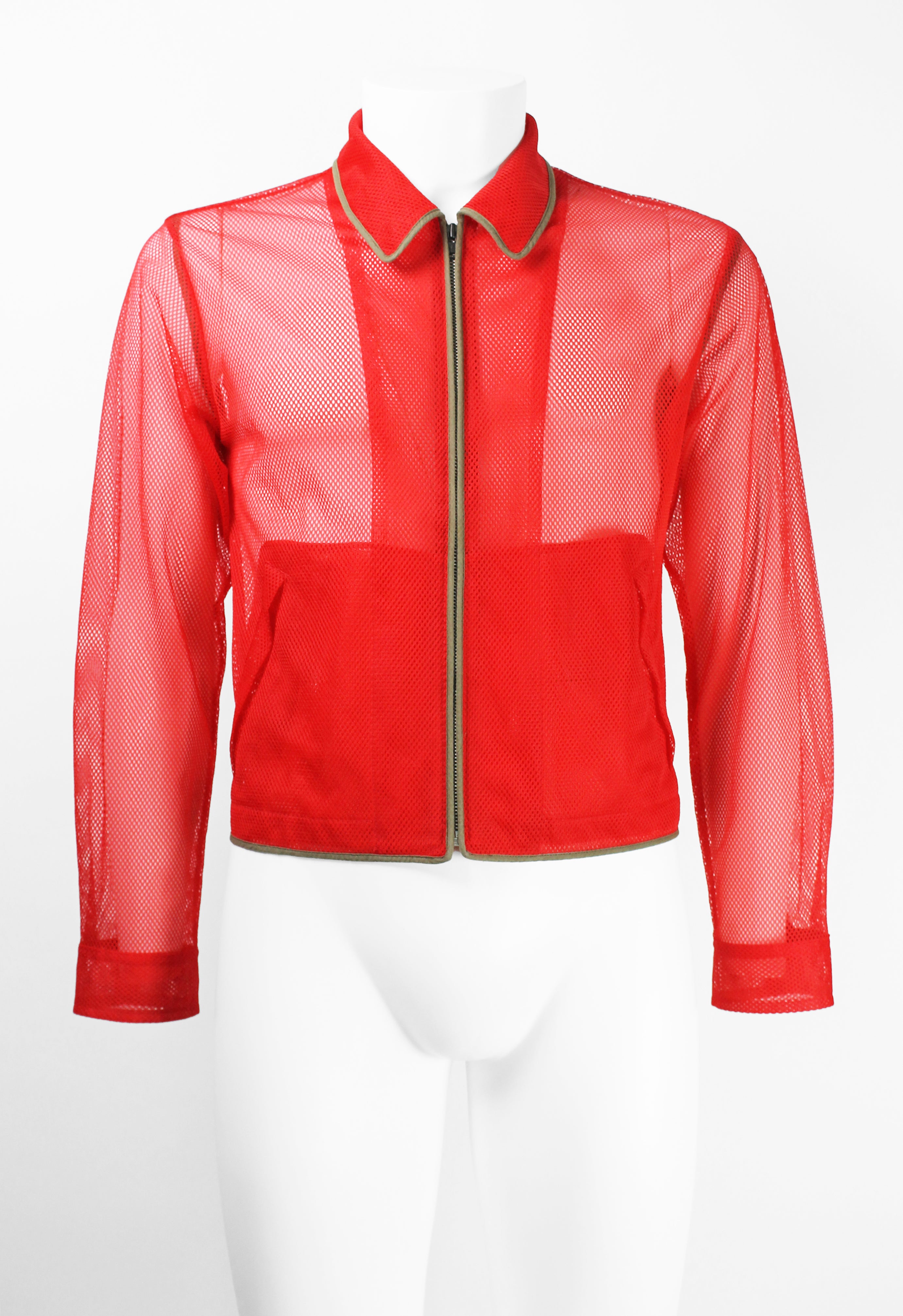 COMME DES GARCONS HOMME PLUS SS 1996 RED MESH JACKET