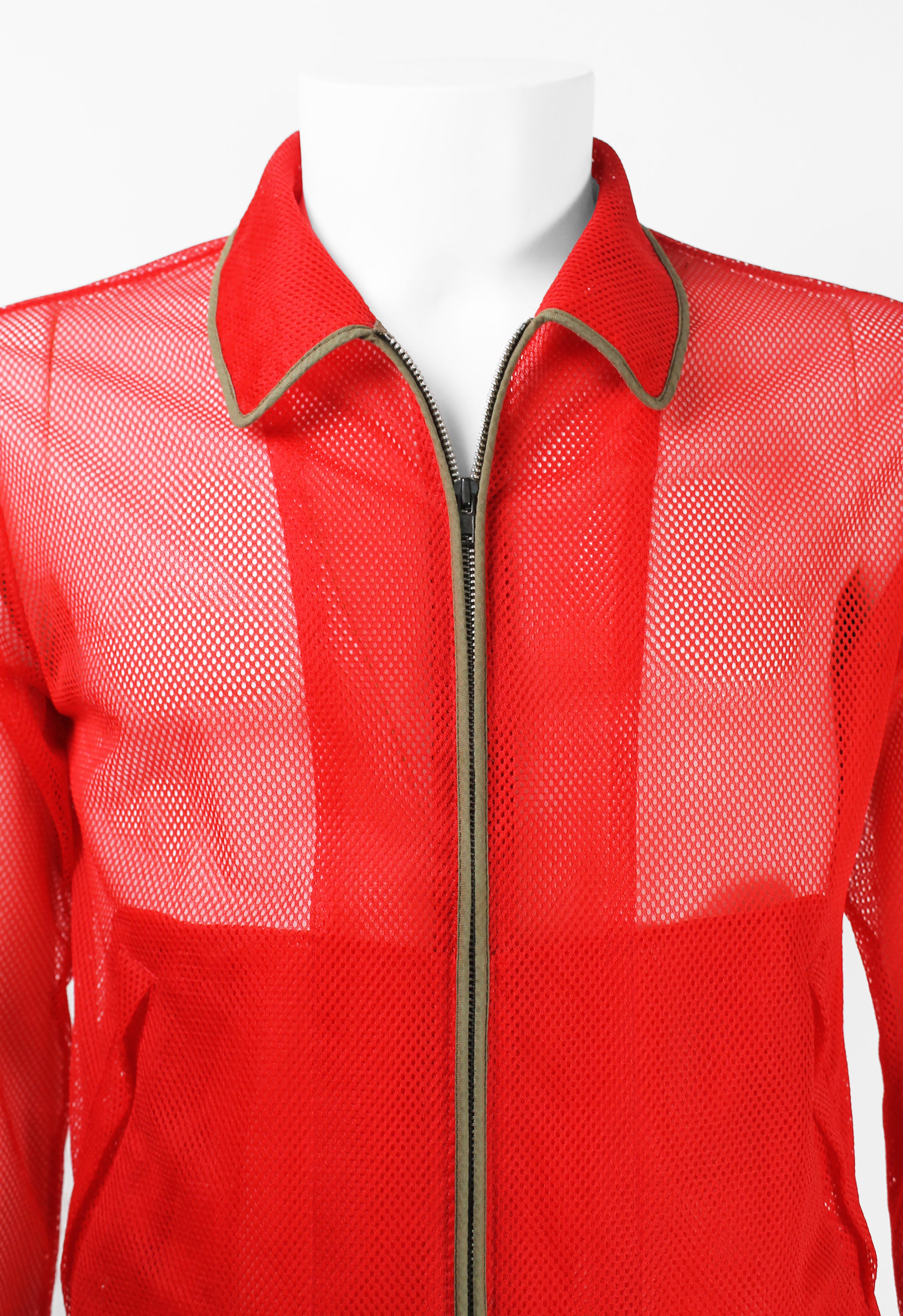 COMME DES GARCONS HOMME PLUS SS 1996 RED MESH JACKET