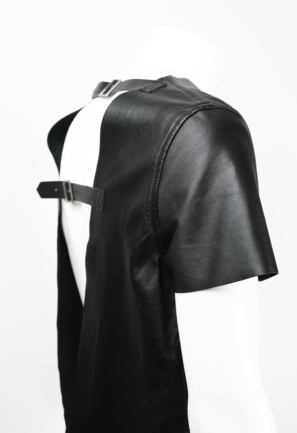 COMME DES GARCONS HOMME PLUS SS 2014 LEATHER BUCKLE TOP