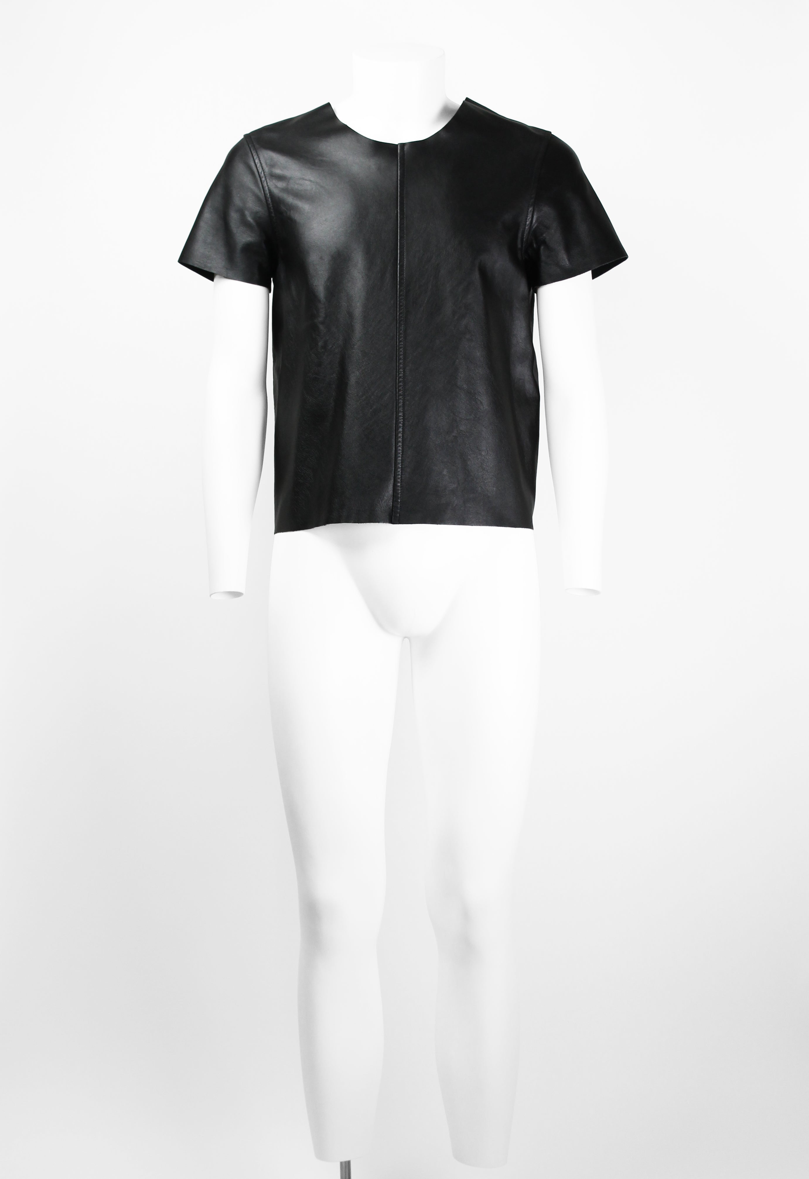 COMME DES GARCONS HOMME PLUS SS 2014 LEATHER BUCKLE TOP