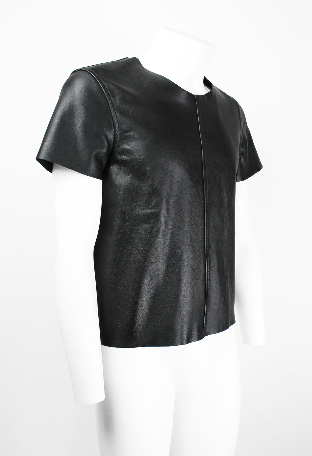 COMME DES GARCONS HOMME PLUS SS 2014 LEATHER BUCKLE TOP