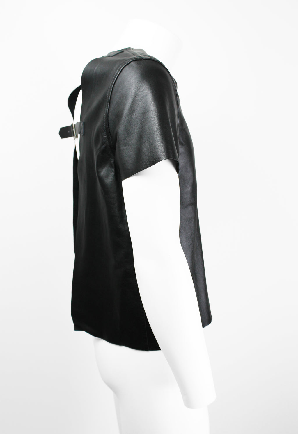 COMME DES GARCONS HOMME PLUS SS 2014 LEATHER BUCKLE TOP