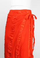 COMME DES GARCONS ROBE DE CHAMBRE 1999 RED PANELLED WRAP SKIRT