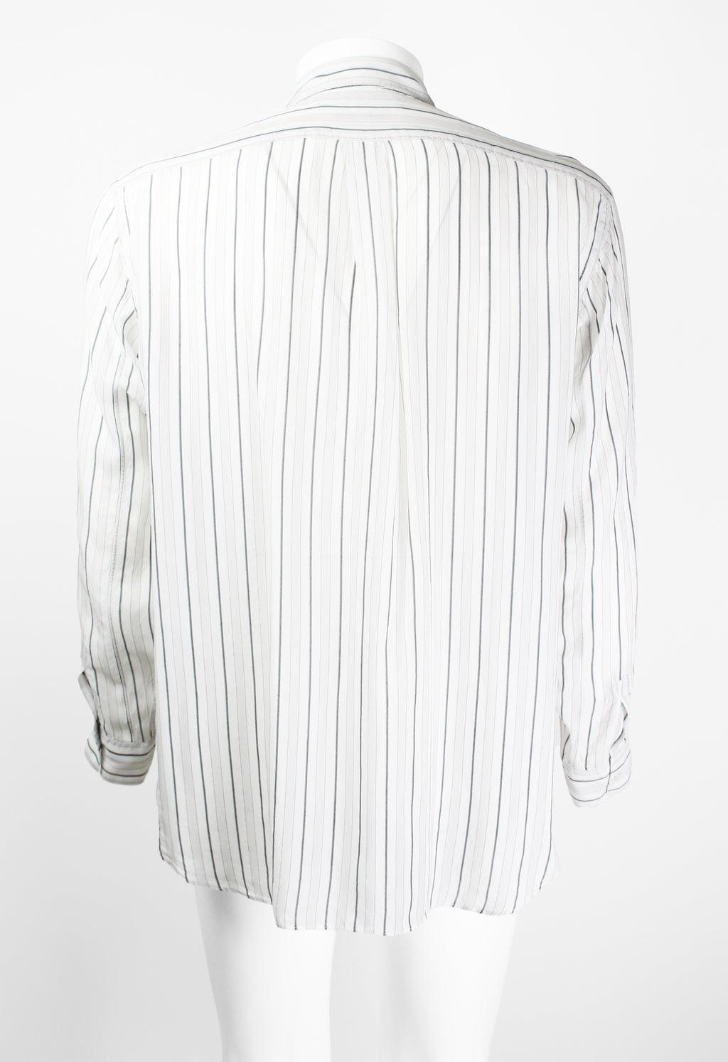 COMME DES GARCONS SHIRT STRIPED RECONSTRUCTED FRAYED RAYON SHIRT