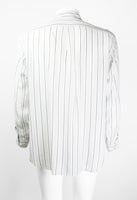 COMME DES GARCONS SHIRT STRIPED RECONSTRUCTED FRAYED RAYON SHIRT