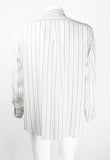 COMME DES GARCONS SHIRT STRIPED RECONSTRUCTED FRAYED RAYON SHIRT