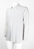 COMME DES GARCONS SHIRT STRIPED RECONSTRUCTED FRAYED RAYON SHIRT