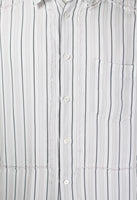 COMME DES GARCONS SHIRT STRIPED RECONSTRUCTED FRAYED RAYON SHIRT