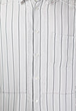 COMME DES GARCONS SHIRT STRIPED RECONSTRUCTED FRAYED RAYON SHIRT