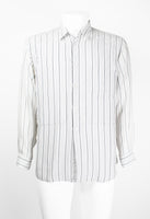 COMME DES GARCONS SHIRT STRIPED RECONSTRUCTED FRAYED RAYON SHIRT