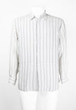 COMME DES GARCONS SHIRT STRIPED RECONSTRUCTED FRAYED RAYON SHIRT