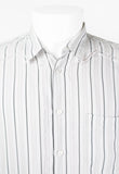 COMME DES GARCONS SHIRT STRIPED RECONSTRUCTED FRAYED RAYON SHIRT