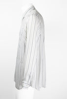 COMME DES GARCONS SHIRT STRIPED RECONSTRUCTED FRAYED RAYON SHIRT