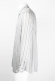 COMME DES GARCONS SHIRT STRIPED RECONSTRUCTED FRAYED RAYON SHIRT